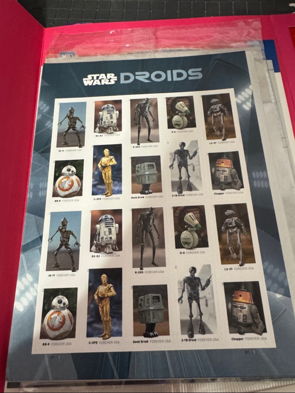 20 Star Wars Collectible Droids Forever Postage Stamps